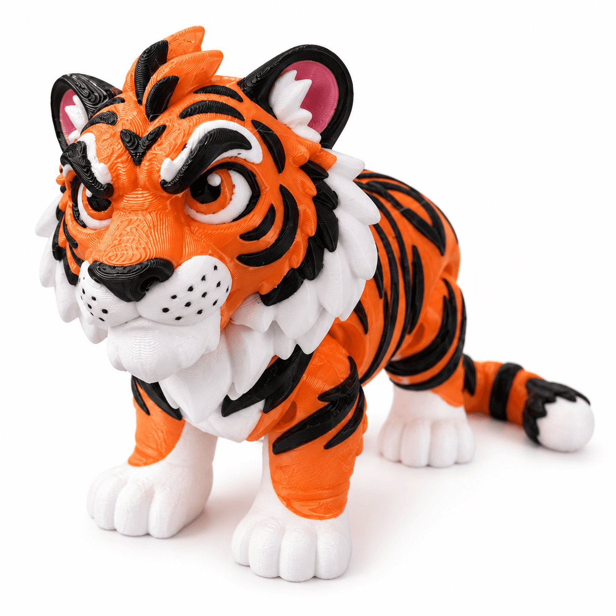 Articulated Tiger Figurine with Movable Head