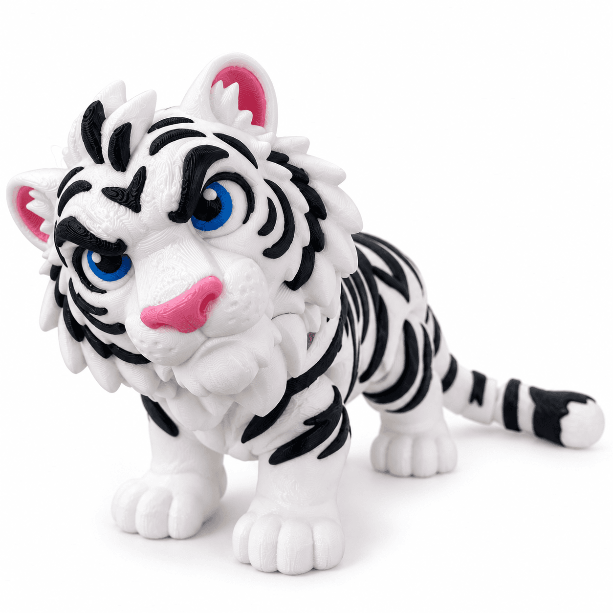 Articulated White Tiger Figurine with Movable Head — image 2