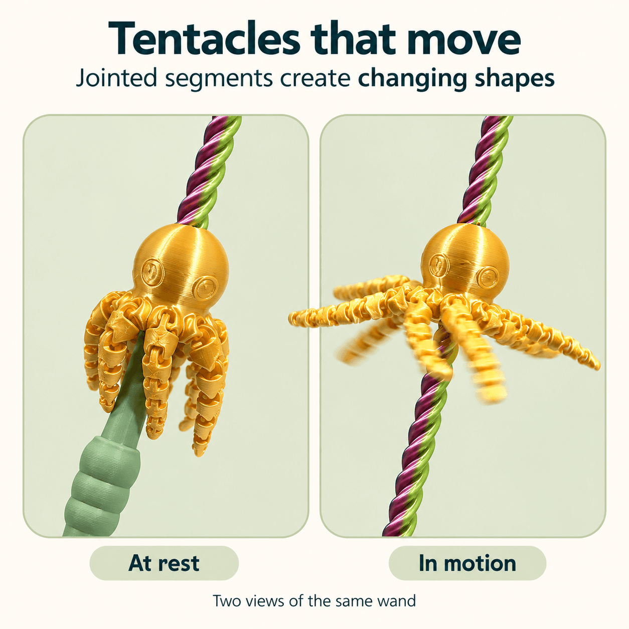 Octupus Magic Wand Spinning Octopus Toy with Articulated Tentacles — image 4