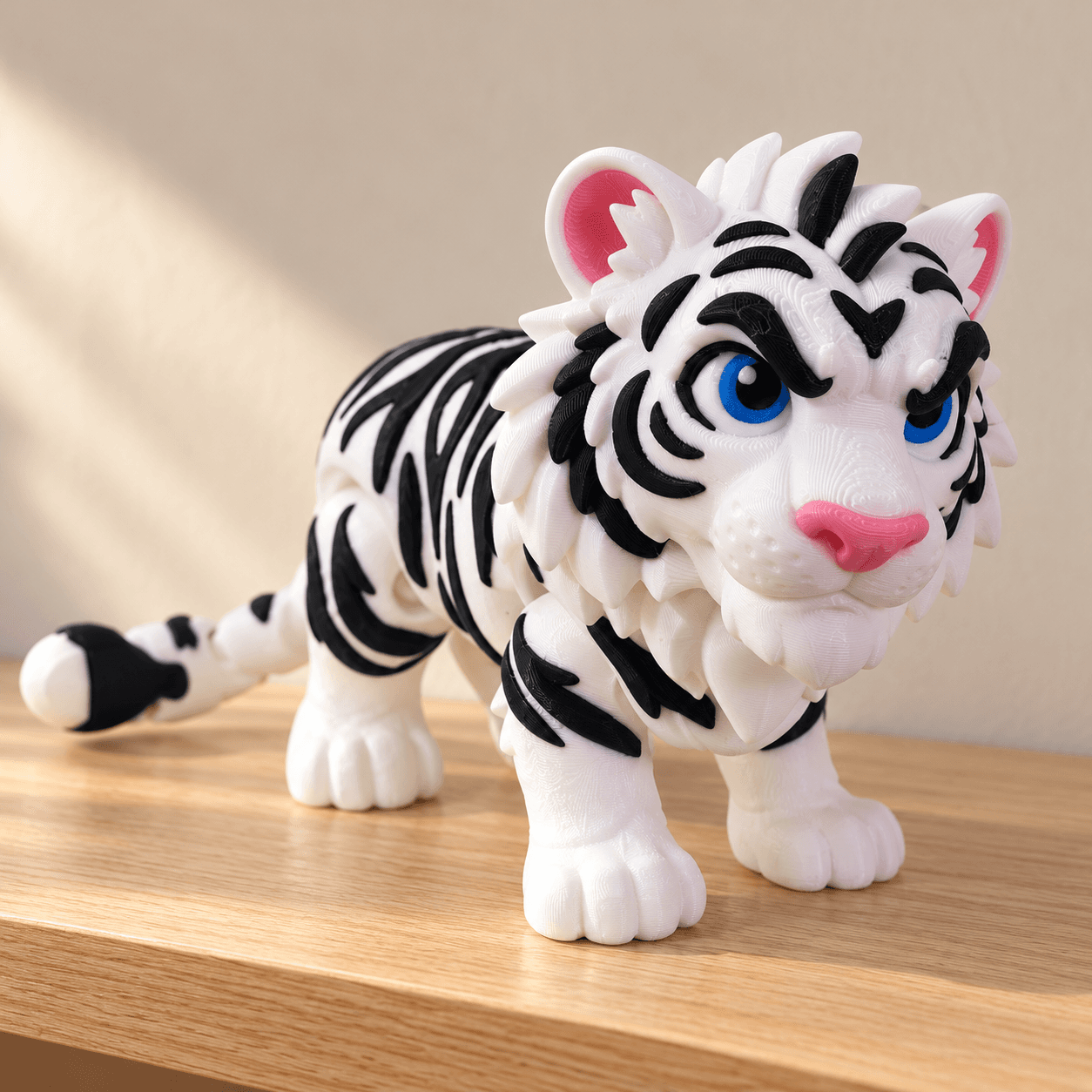 Articulated White Tiger Figurine with Movable Head — image 4