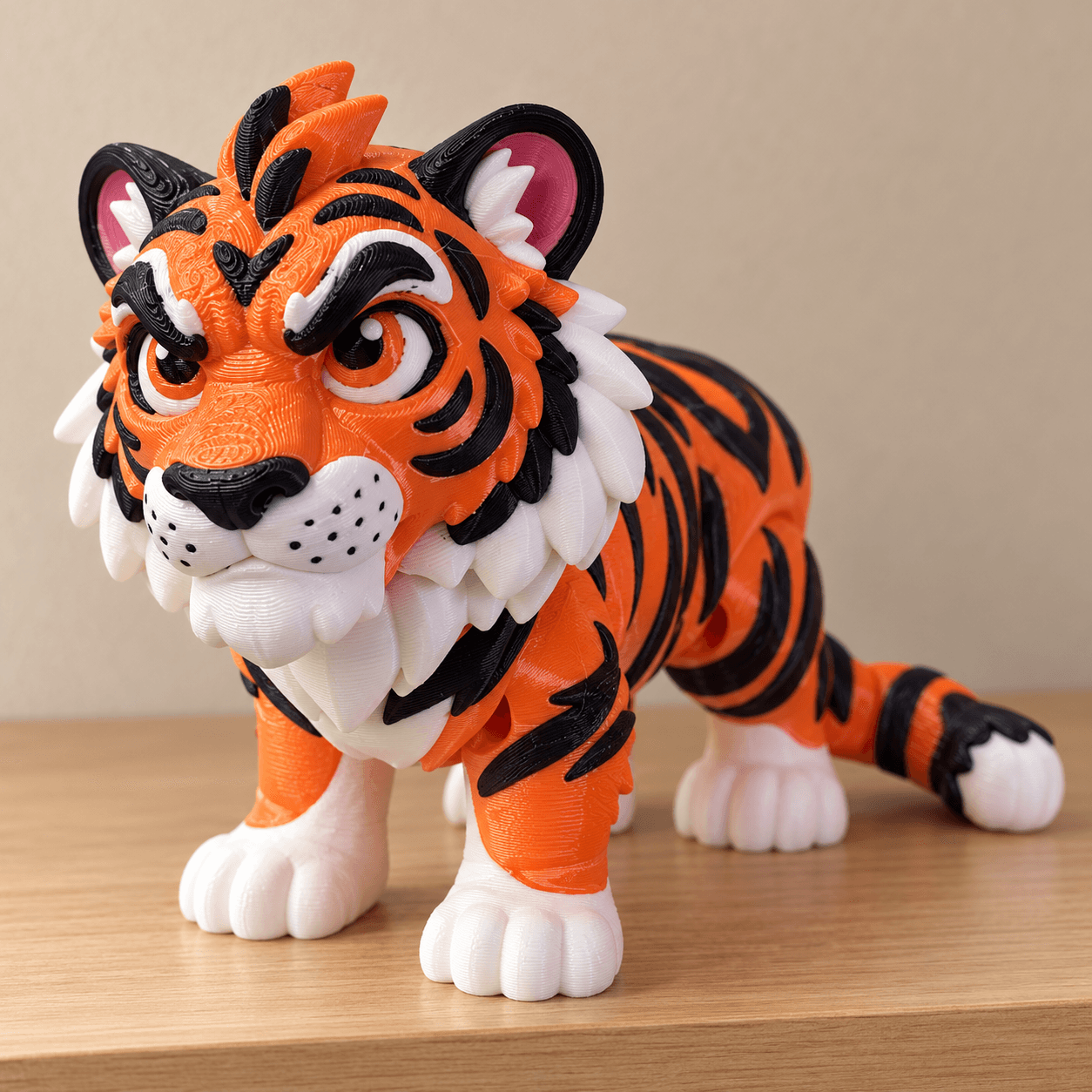Articulated Tiger Figurine with Movable Head — image 4