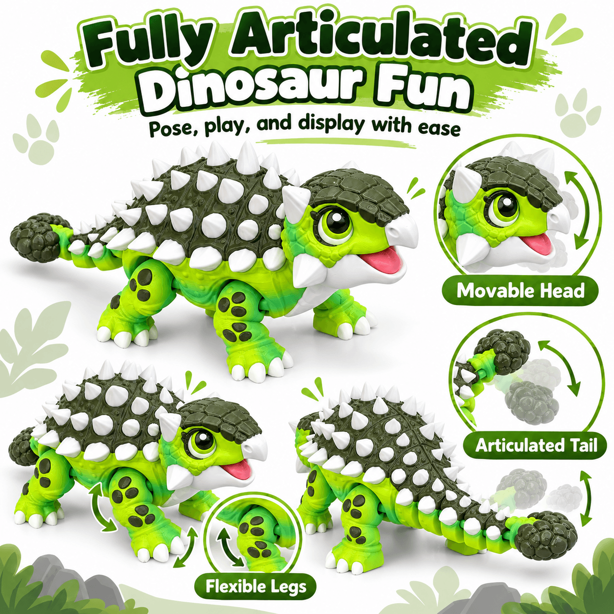 Articulated Ankylosaurus Dinosaur Figure — image 2