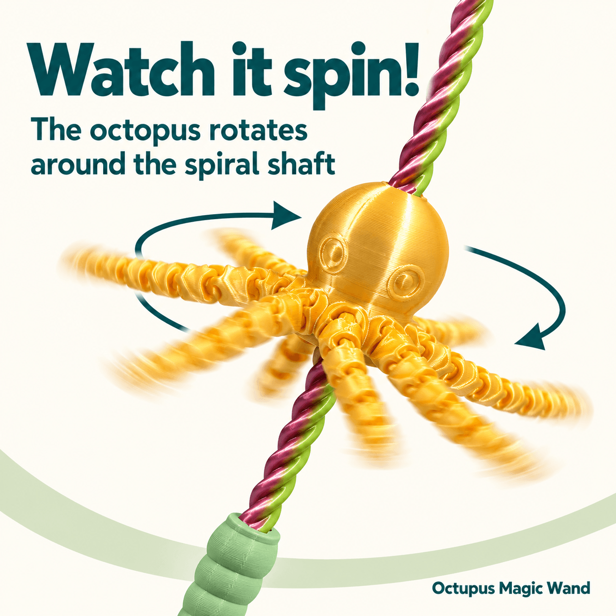 Octupus Magic Wand Spinning Octopus Toy with Articulated Tentacles — image 3
