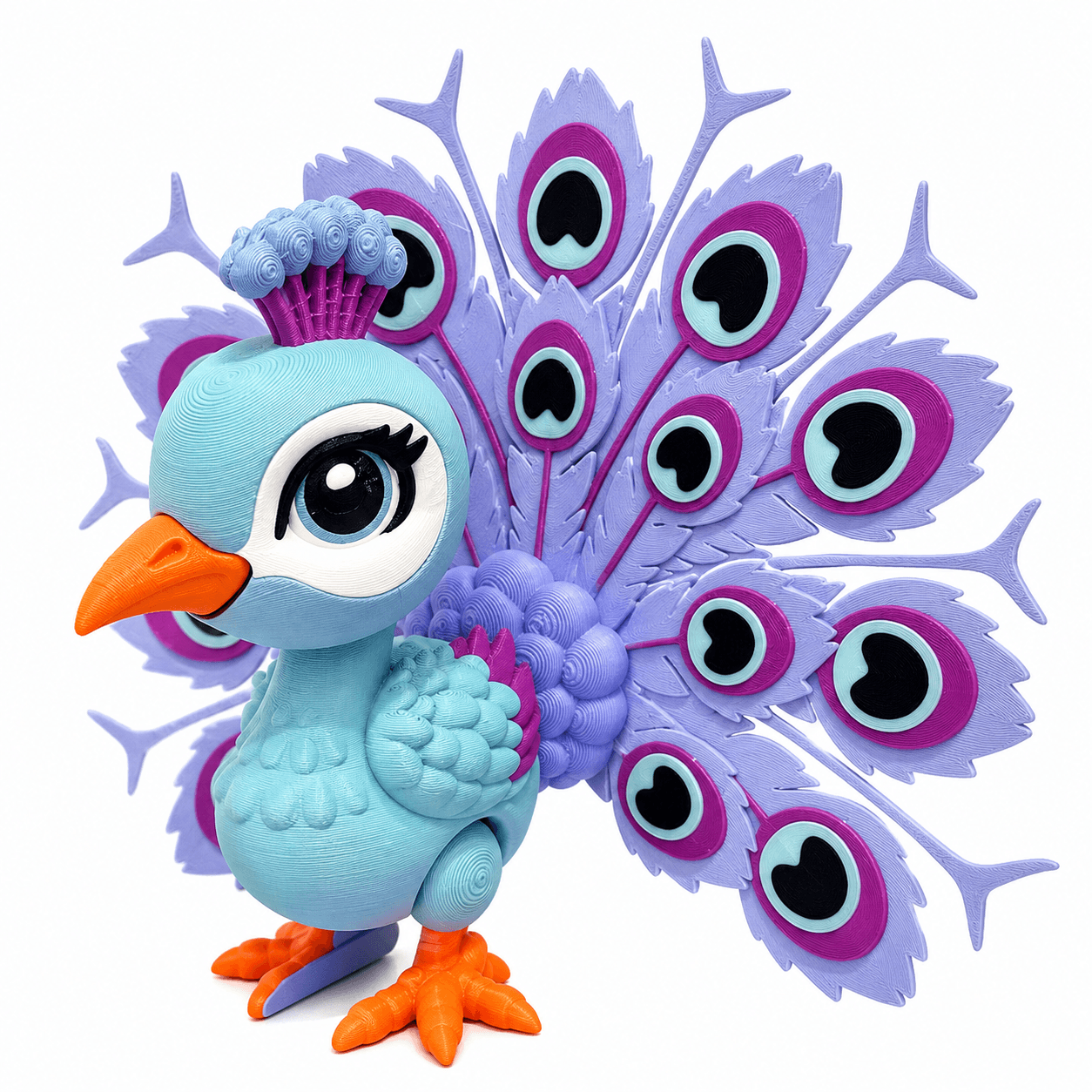 Articulated Peacock Toy | Cute 3D Printed Poseable Peacock Figure | Flexible Bird Collectible | Colorful Desk Decor | Gift for Kids, Adults & Bird Lovers