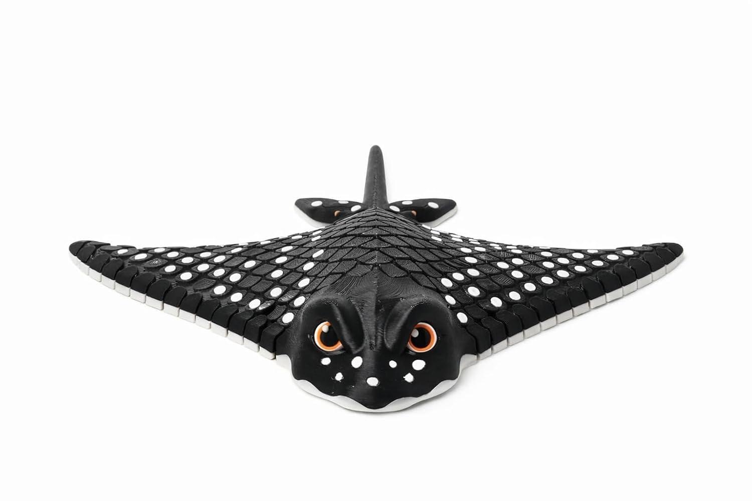 Decorative Stingray Toy for Kids, Black and White Spotted Pattern