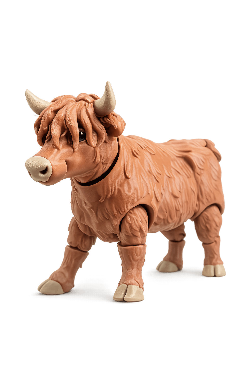 Fully Articulated Highland Cow Figure – 3D Printed Posable Desk Toy – Cute Fidget Animal Collectible – Flexible Jointed Cow Gift for Kids & Adults