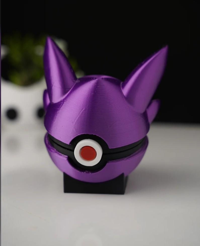 Gengar Inspired Pokéball Collectible | 3D Printed Premium Display Ball | Anime Desk Decor | Unique Gift for Pokémon Fans | Smooth Open Mechanism