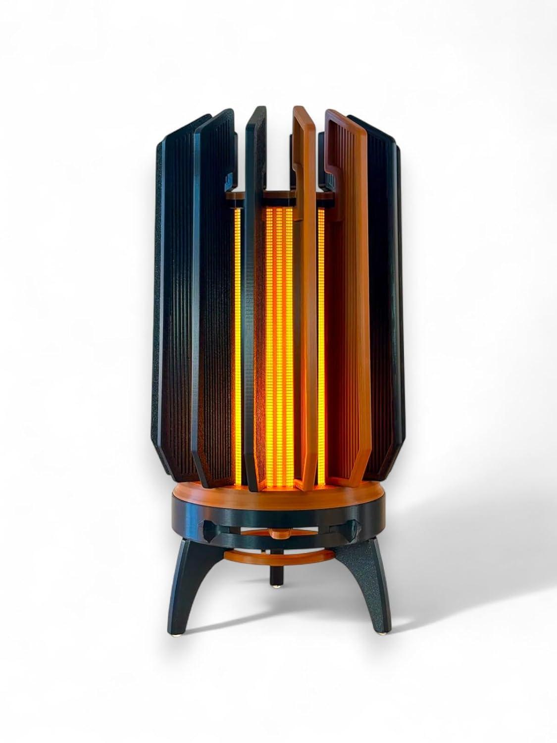 Bedroom Lamp for Side Table Modern Ambient Tower Lamp | Sci-Fi Inspired 3D Printed LED Mood Light | Warm Glow Decorative Table Lamp for Living Room, Bedroom & Office