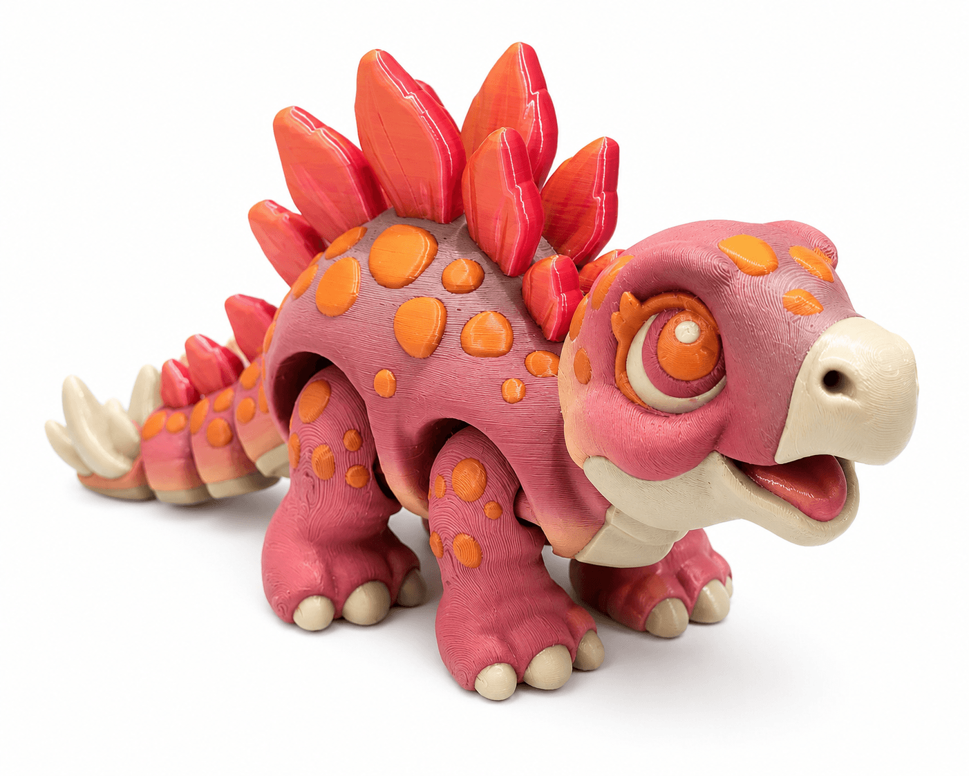 Articulated Baby Stegosaurus Dinosaur Toy | Flexible 3D Printed Posable Dino Figure | Cute Desk Companion | Collectible Dinosaur Gift for Kids & Adults