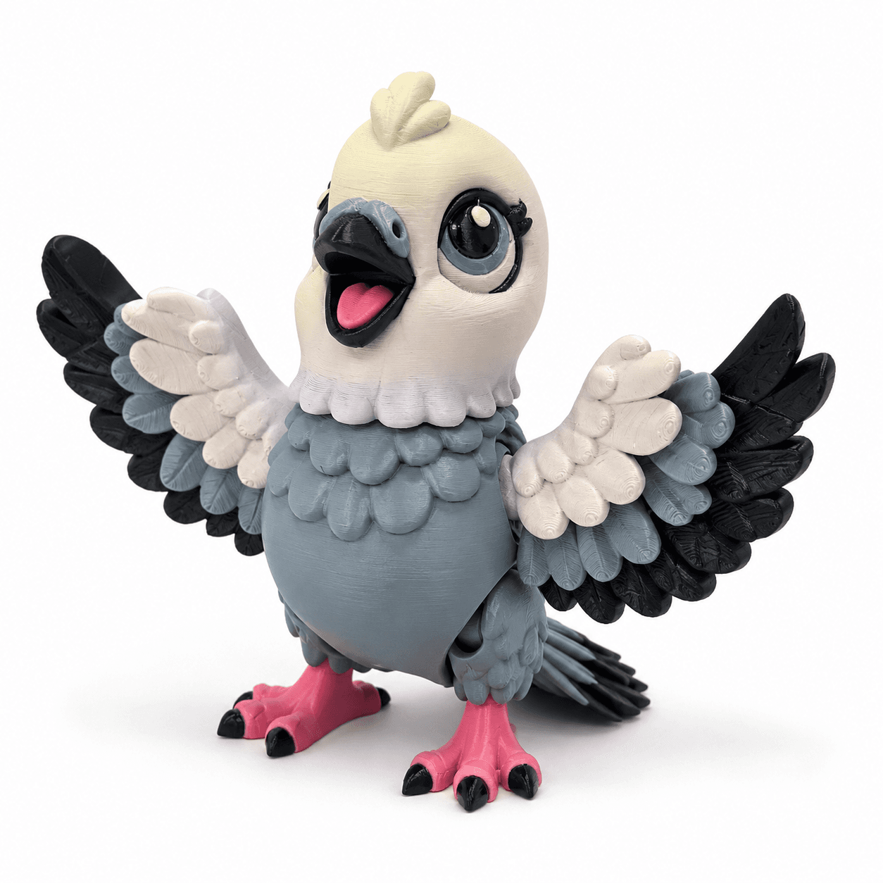 Fully Articulated Pigeon Toy – 3D Printed Poseable Bird Figure with Flexible Wings, Neck, Tail & Legs | Cute Collectible Desk Decor | Gift for Bird Lovers, Kids & Collectors
