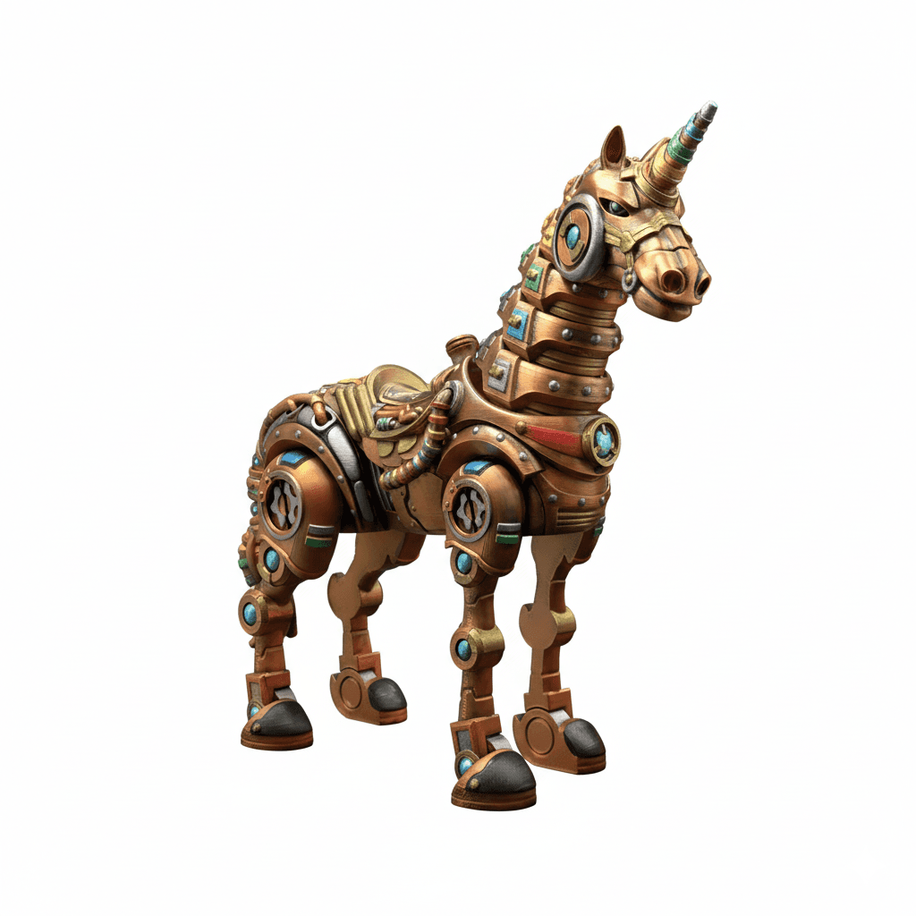 Articulated Mechanical Horse – 3D Printed Robot – Steampunk Robot Animal Figure – Poseable Desk Toy – Unique Gift for Engineers & Tech Lovers